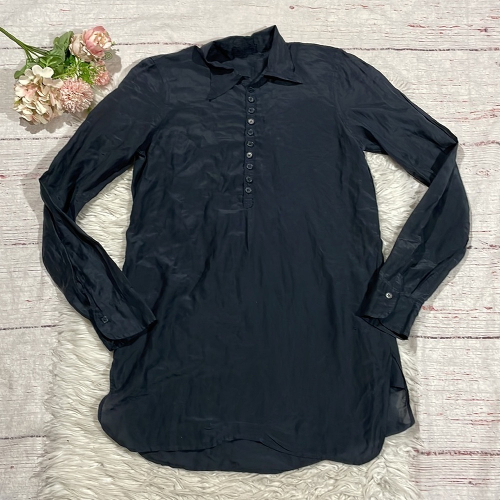 CP Shades Cottonsilk Navy Blue Lagenlook Tunic